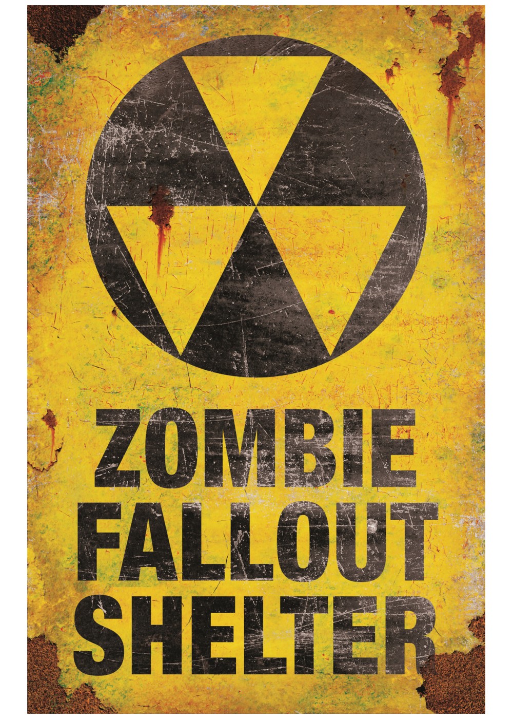 Metal Zombie Fallout Shelter Sign