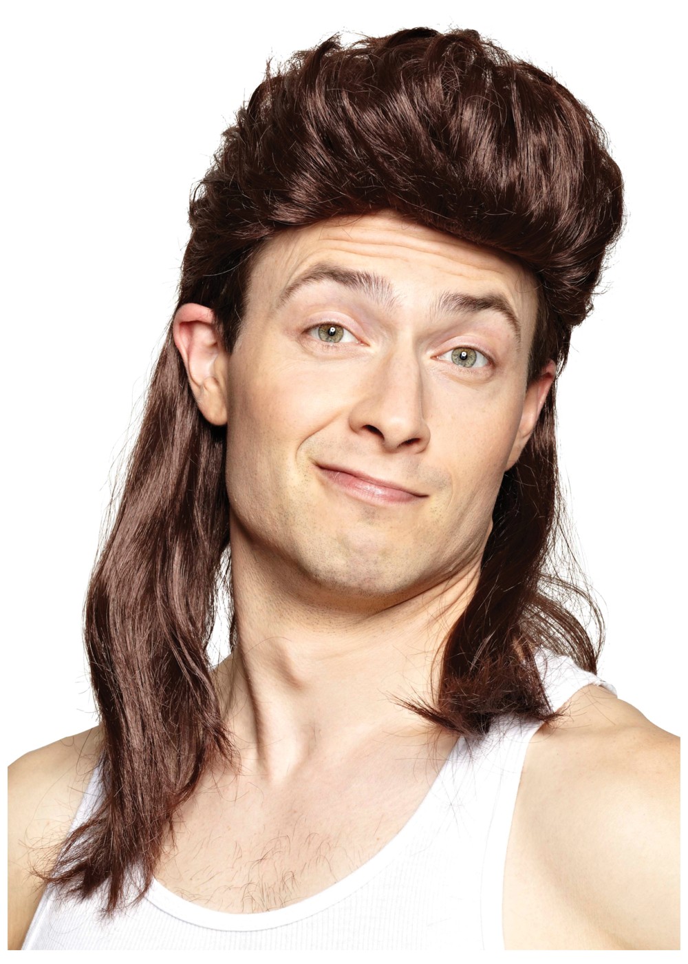 Nightclub Mullet Brown Wig