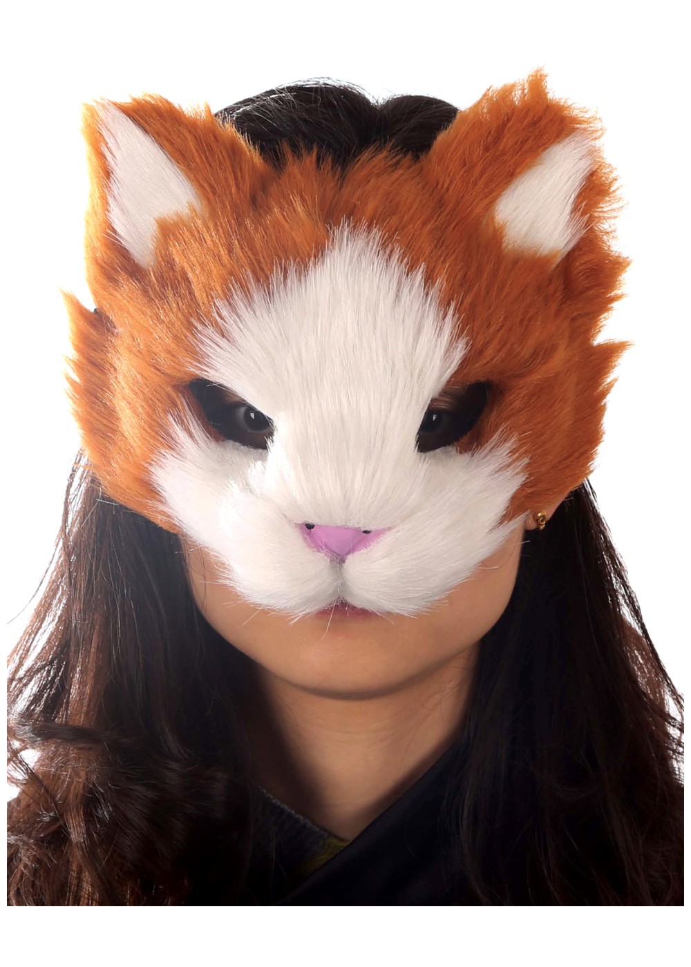 Orange Kitty Cat Furry Face Mask
