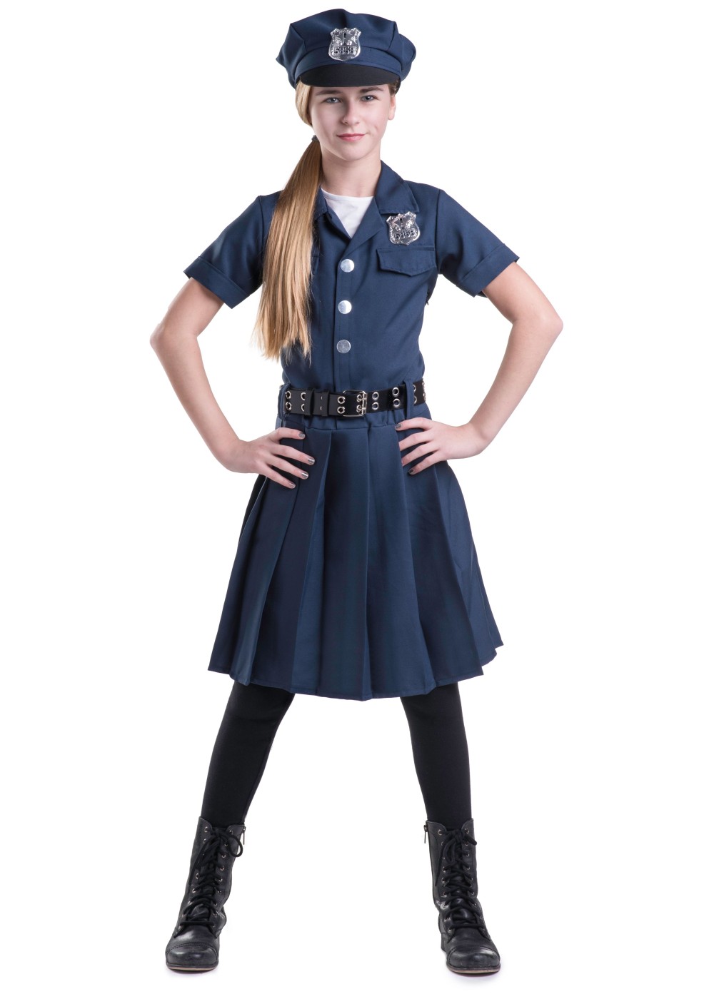 Kids Police Girls Dress Costume