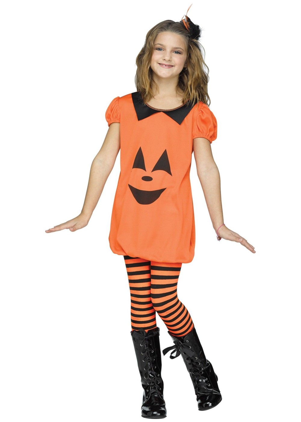 Kids Pumpkin Romper Girls Costume