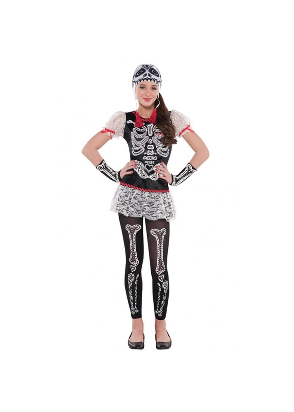 Sassy Skeleton Day Of The Dead Teen Costume