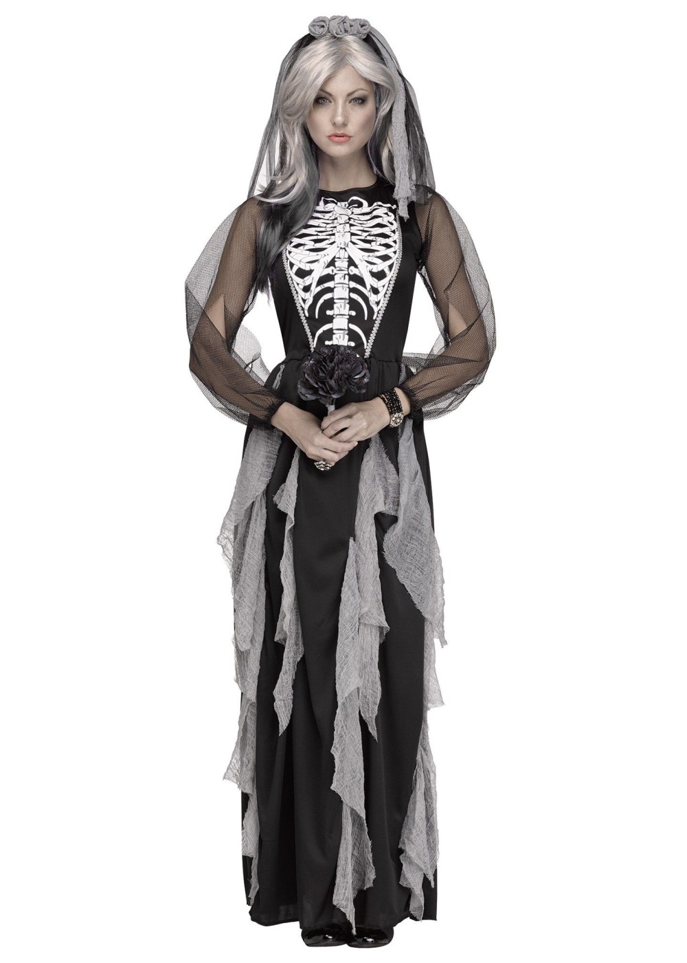 Skeleton Bride Of The Night Women Costume