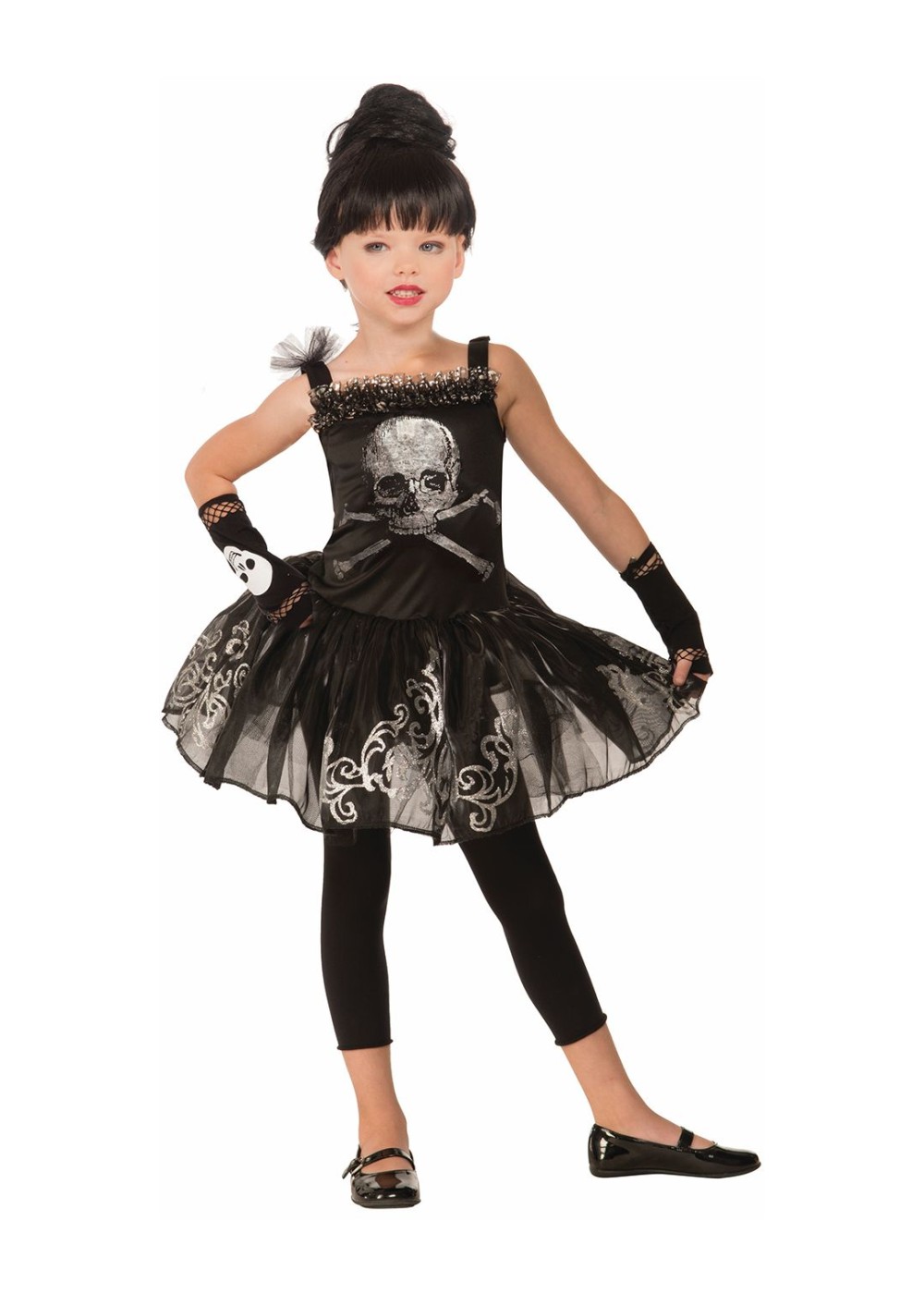 Kids Skull Ballerina Girl Costume