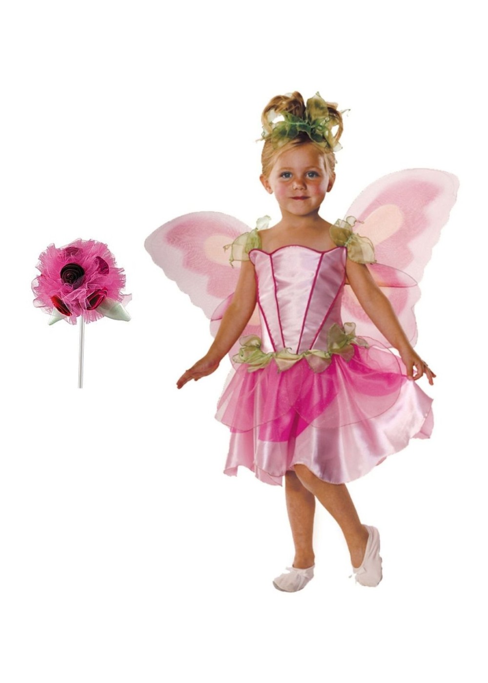 Kids Springtime Fairy Girls Costume And Wand Set