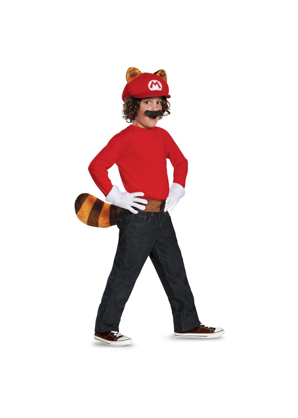 Super Mario Brothers Mario Raccoon Boys Costume Kit
