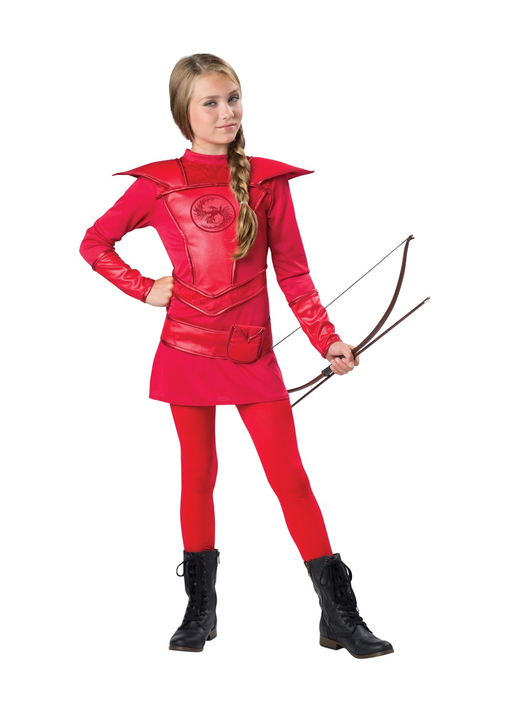 Kids Warrior Huntress Red Girl Costume