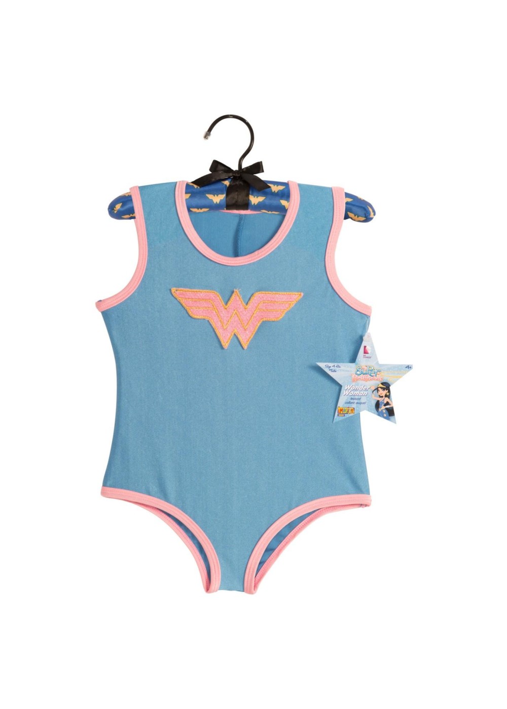 Kids Wonder Woman Girls Leotard With Puff Hanger