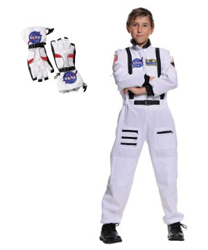Boys Astronaut Costume and Gloves Set
