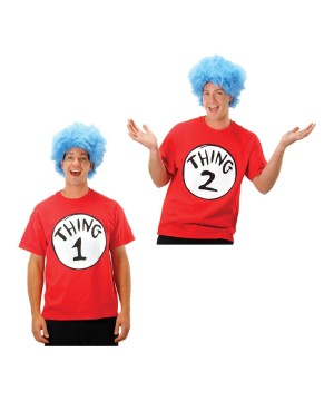 Cat in the Hat Thing 1 and Thing 2 Shirt and Wig Sets