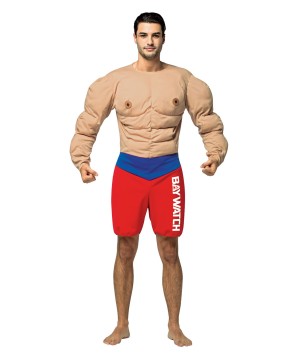 Mens Baywatch Muscled Lifeguard Costume.