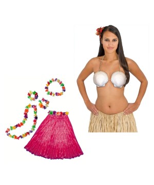 Womens Pink Aloha Costume Kit