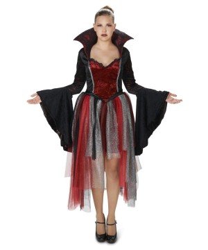 Red Velvet Goth Queen Womens Costume - Gothic Costumes