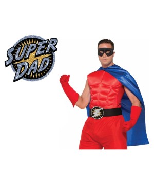 Superhero Dad Heat Transfer and Blue Cape Set