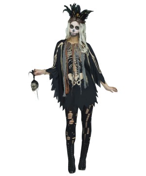 Womens Skeleton Poncho Costume