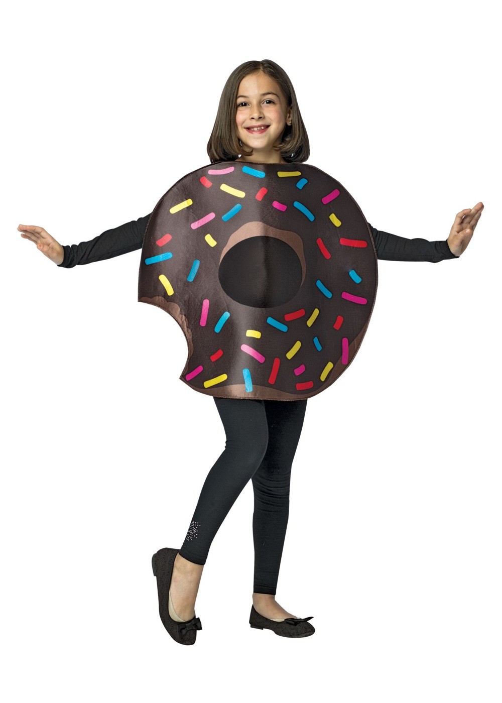 Bitten Chocolate Sprinkled Donut Girls Costume - Food Costumes
