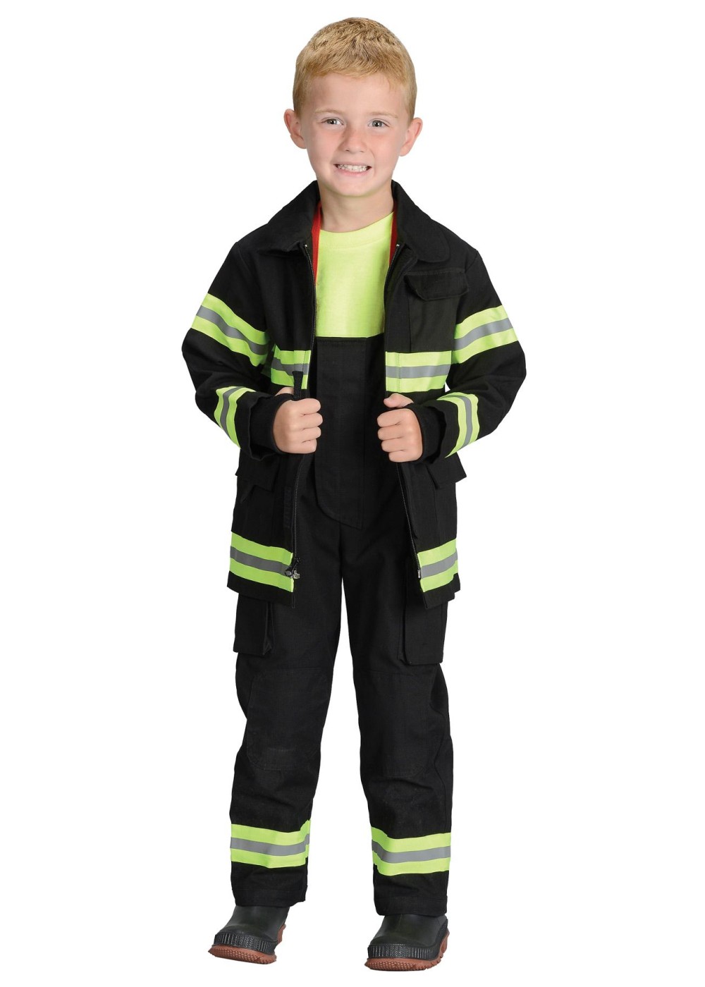 Black Firefighter Boys Costume