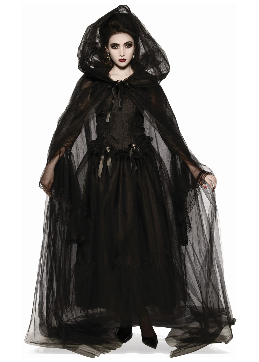 Black Hooded Women Cape