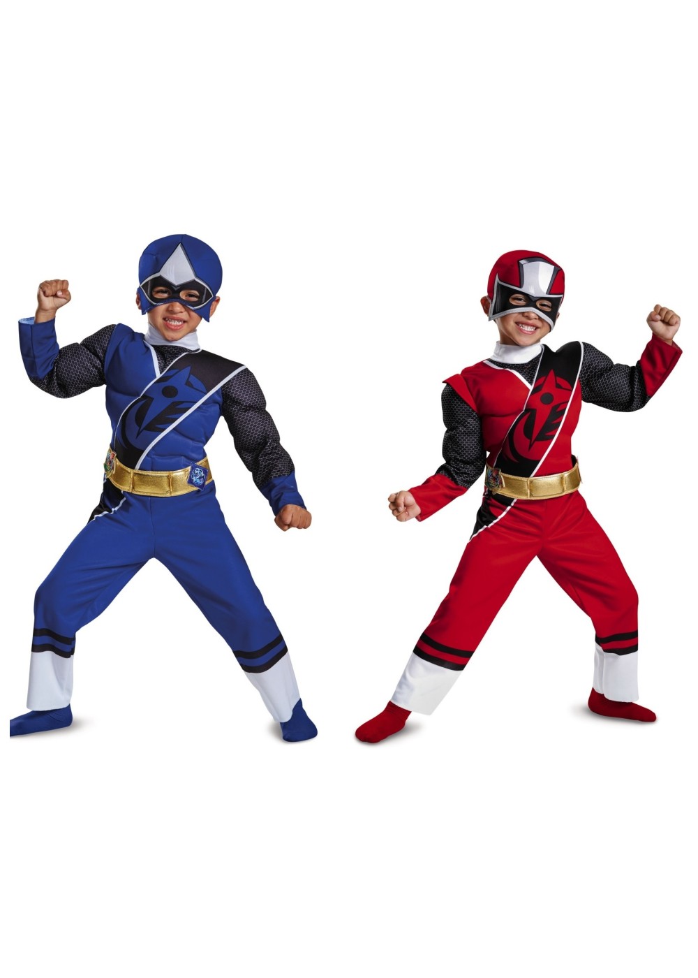 Blue And Red Toddler Boys Power Rangers Costume Set