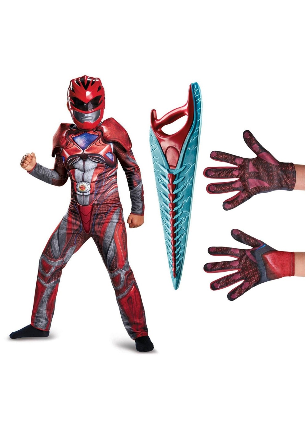 Boys Red Power Ranger Costume Kit