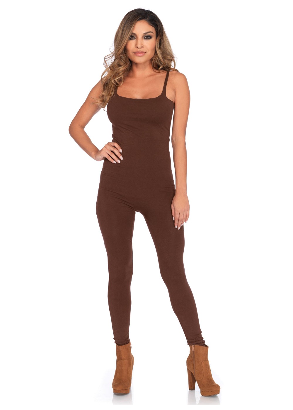 Brown Basic Unitard Women