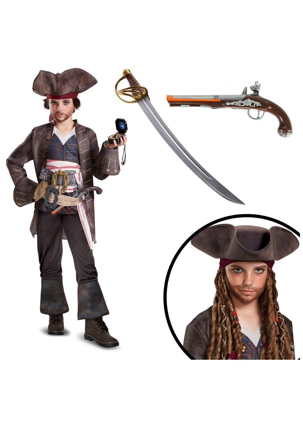 captain jack sparrow costume for boys