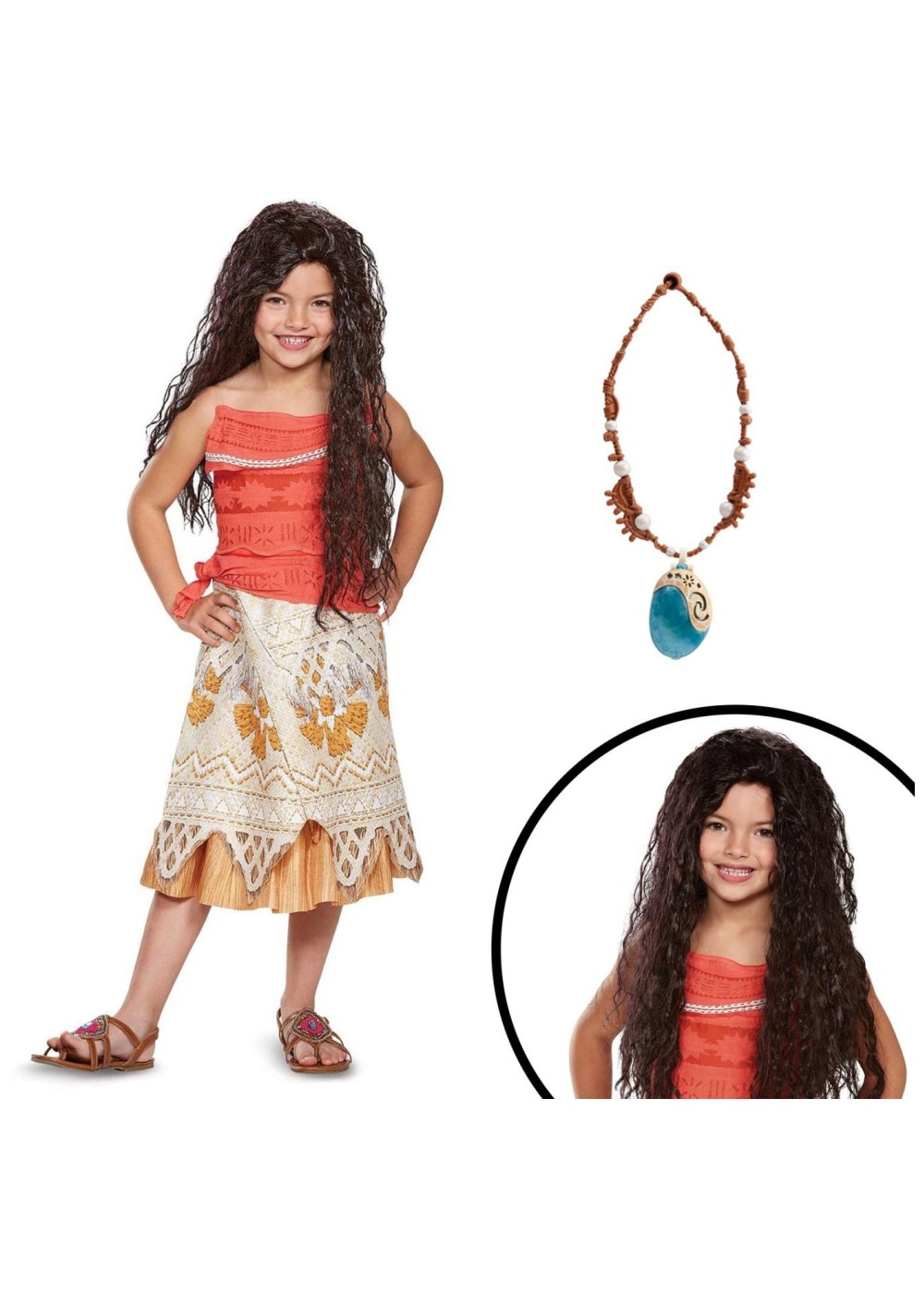 Kids Disneys Moana Girls Costume Kit