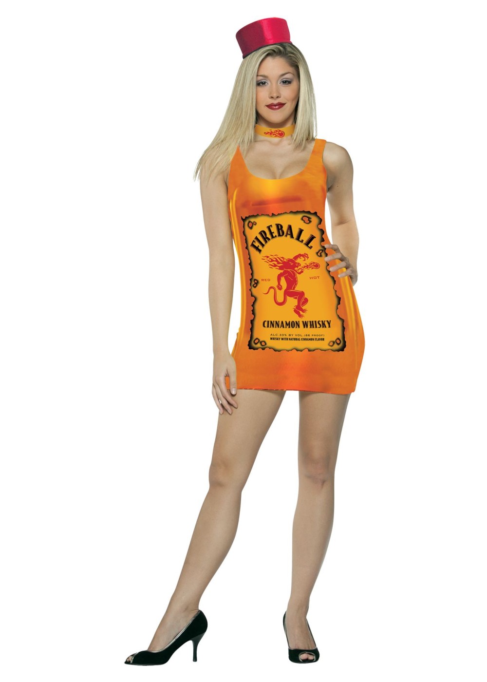 Fireball Cinnamon Whiskey Bottle Womens Tank Dress Costume