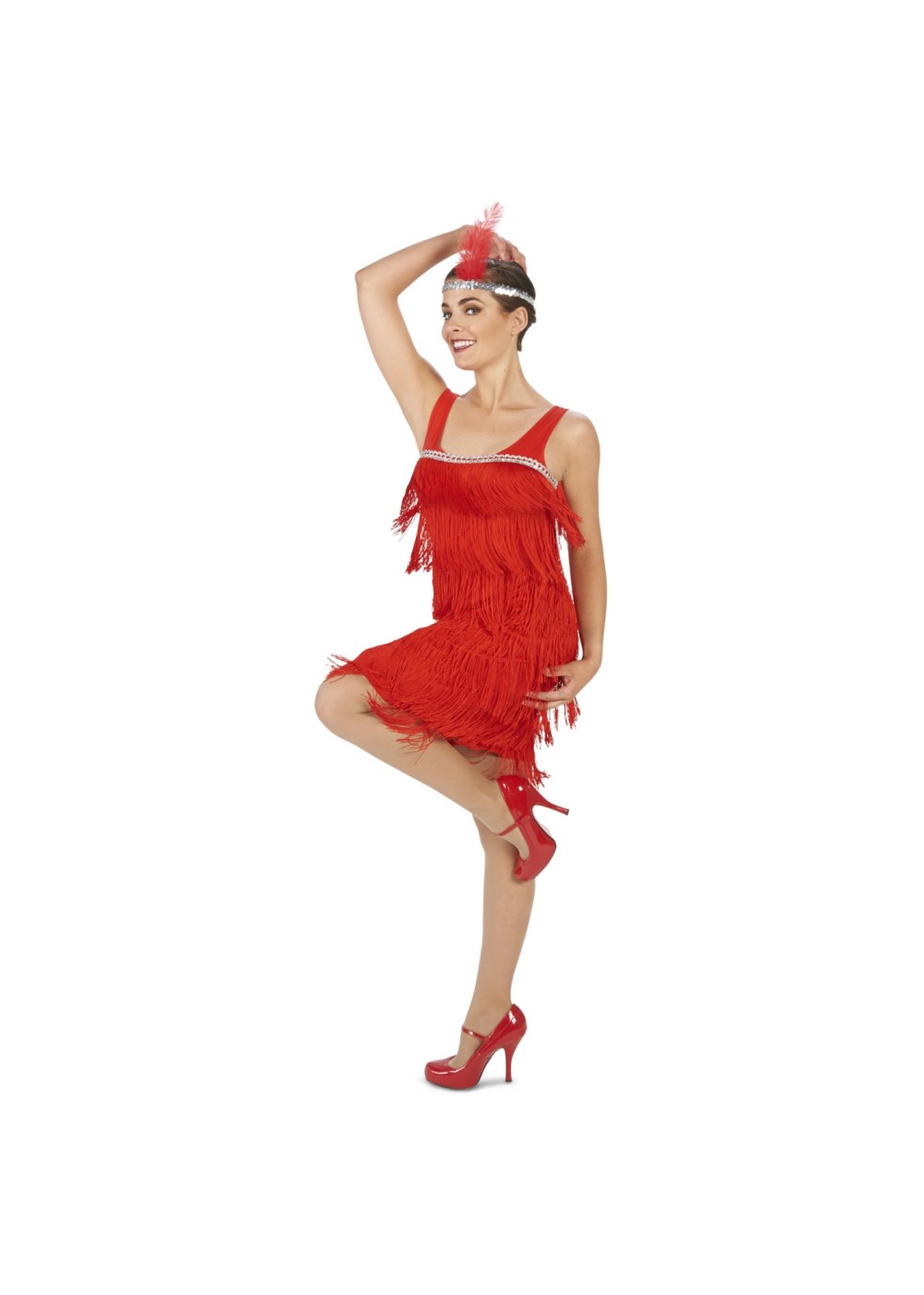 Flaming Red Womens Flapper Dress