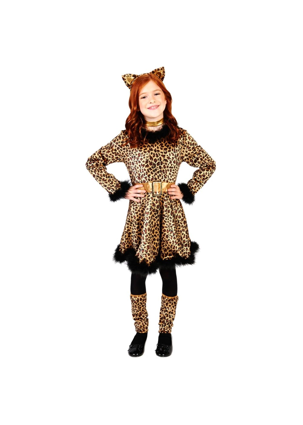 Kids Girls Leopard Dress Costume