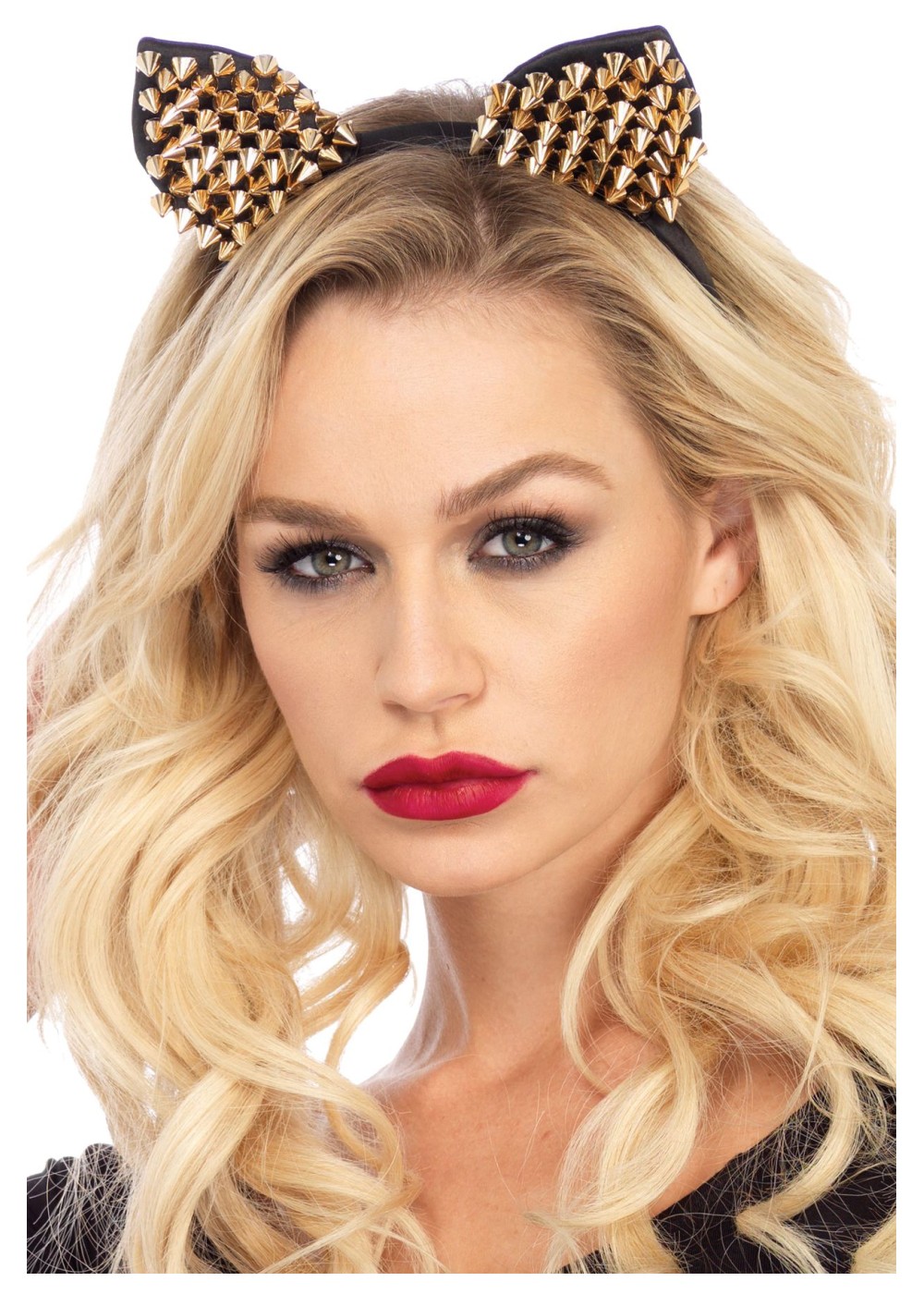 Womens Gold Studded Cat Ears