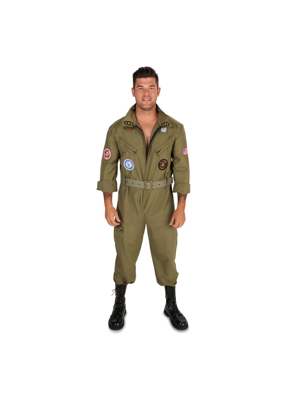 Military Fighter Pilot Mens Plus Jumpsuit