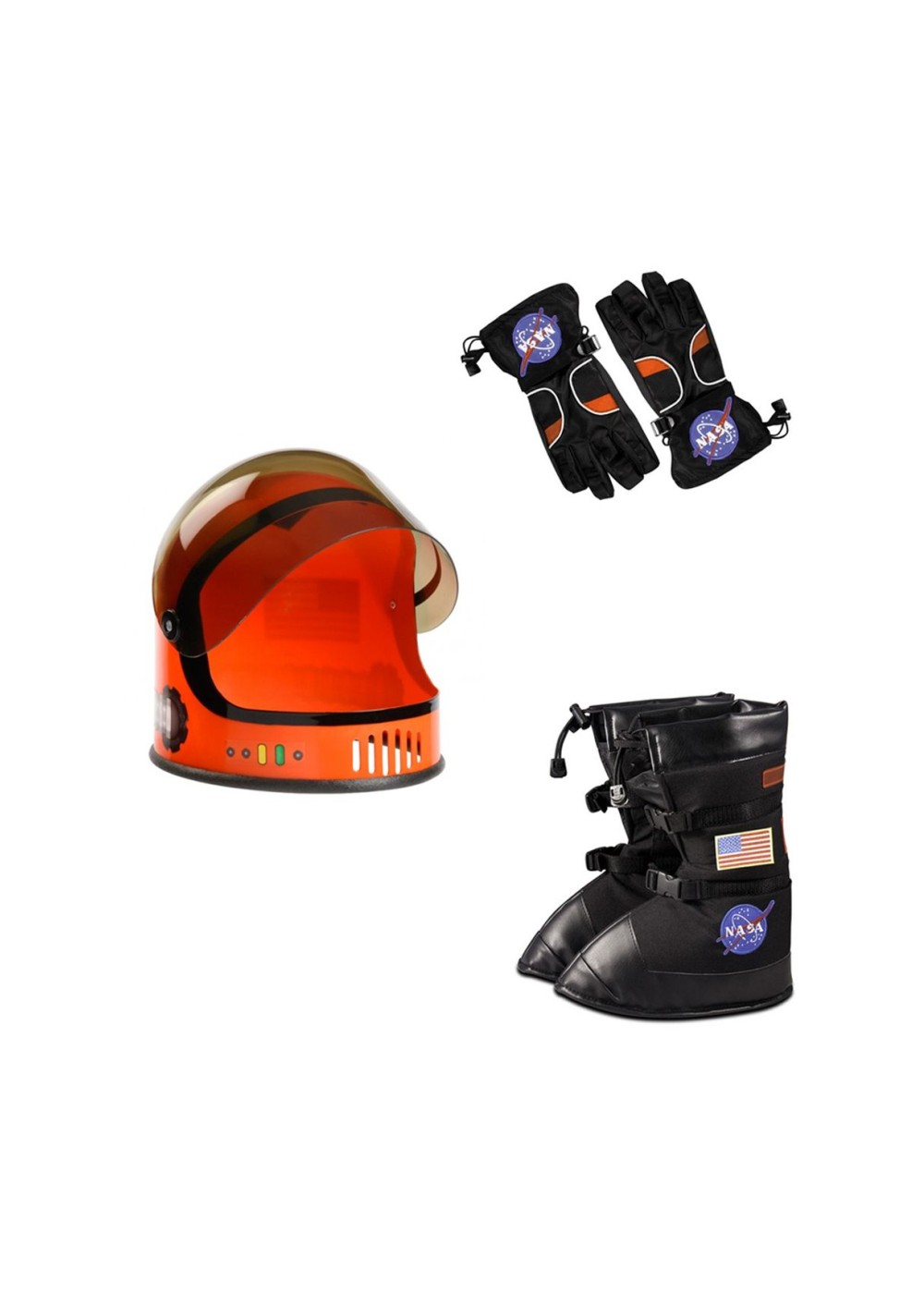 Nasa Orange Astronaut Helmet Gloves And Boots Boys Costume Accessory Set
