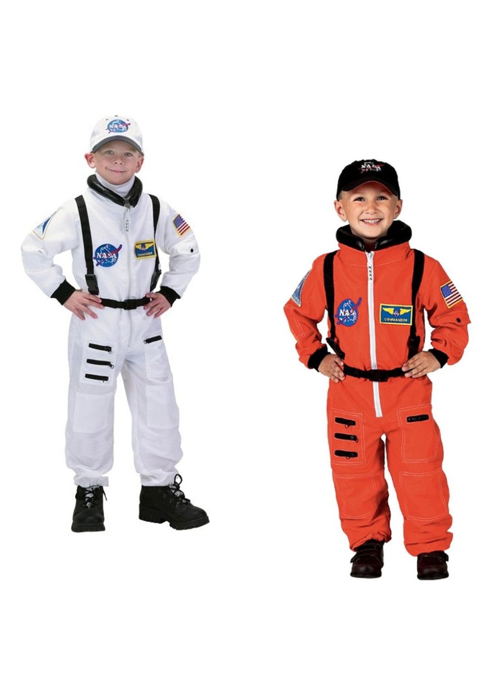 Nasa Orange Astronaut And White Astronaut Boys Costumes