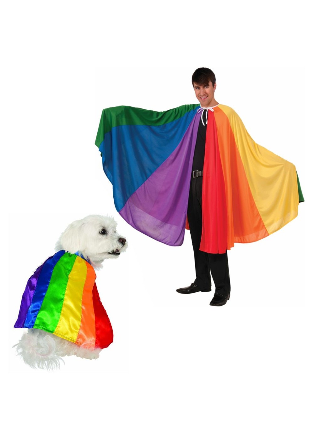 Rainbow Pride  Cape And Rainbow Dog Cape Set