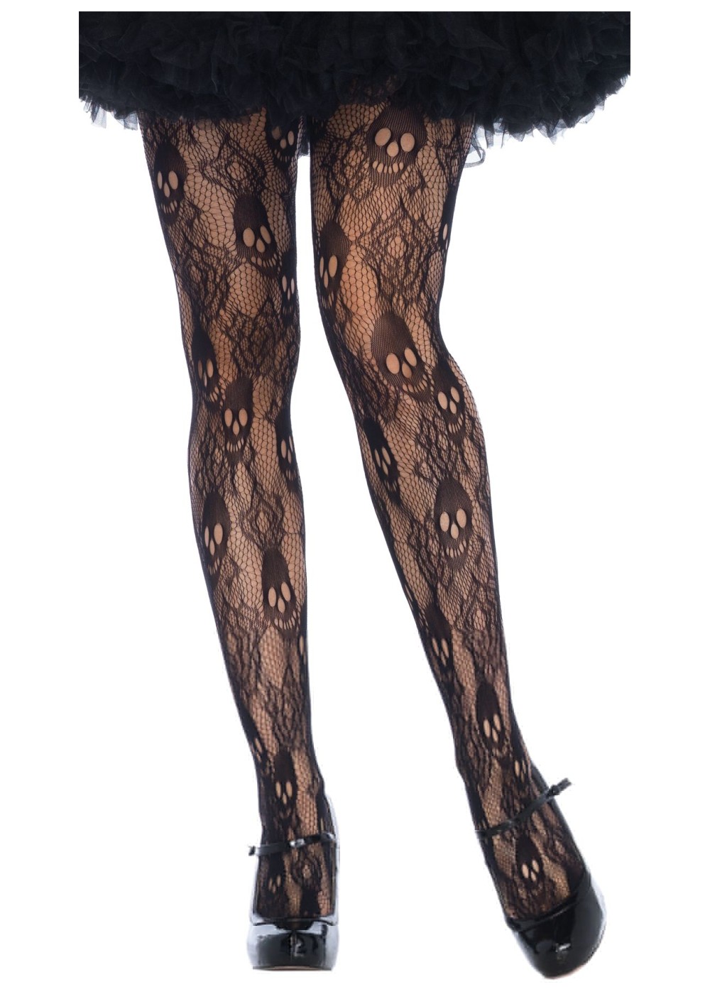 Womens Rose Skull Lace Tights