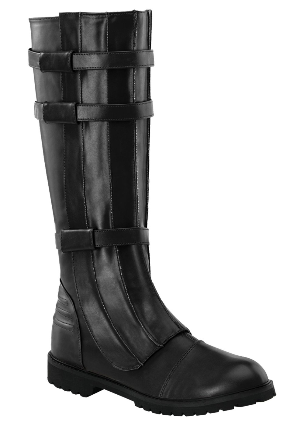 black shiny leather boots