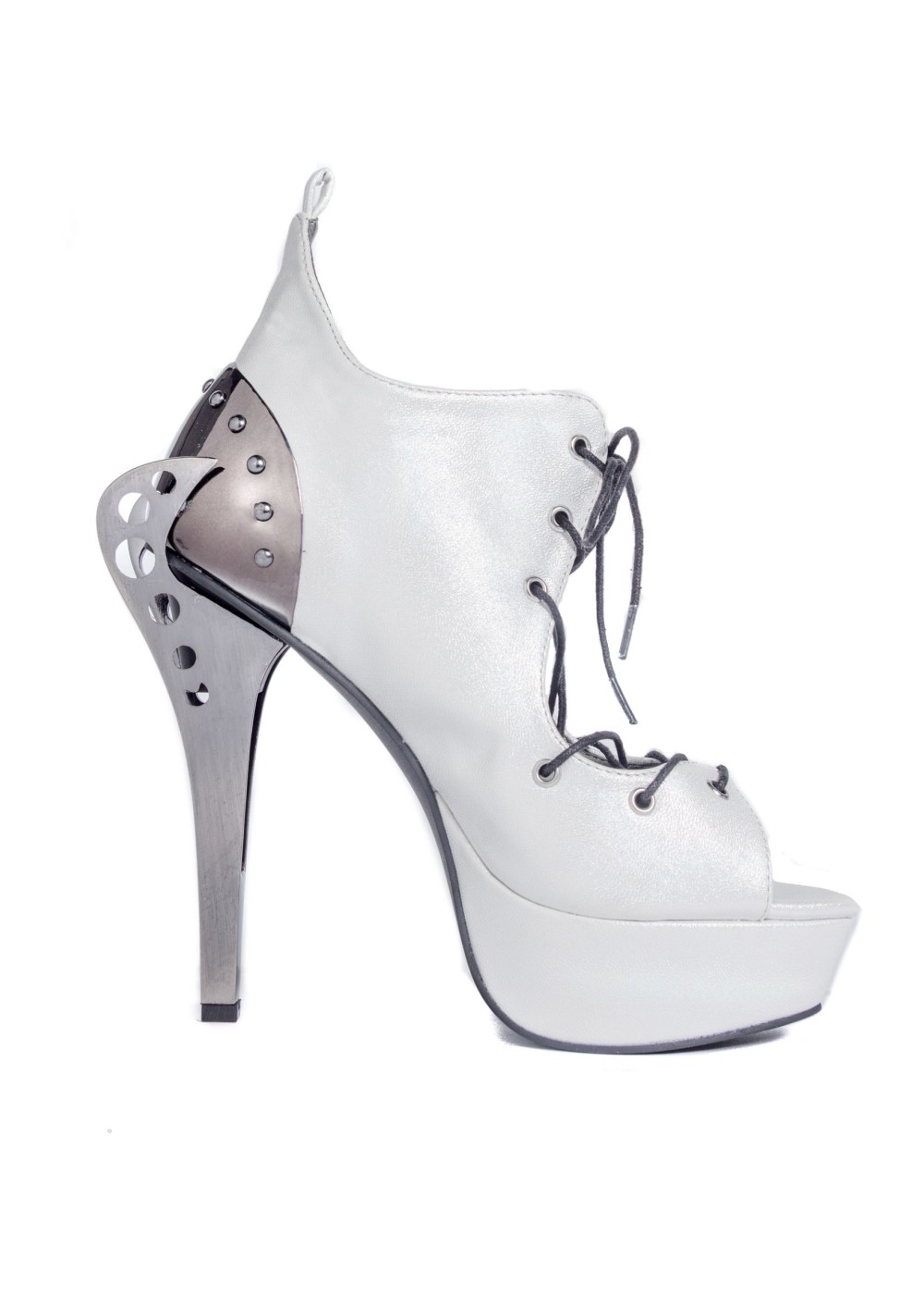 white butterfly heels