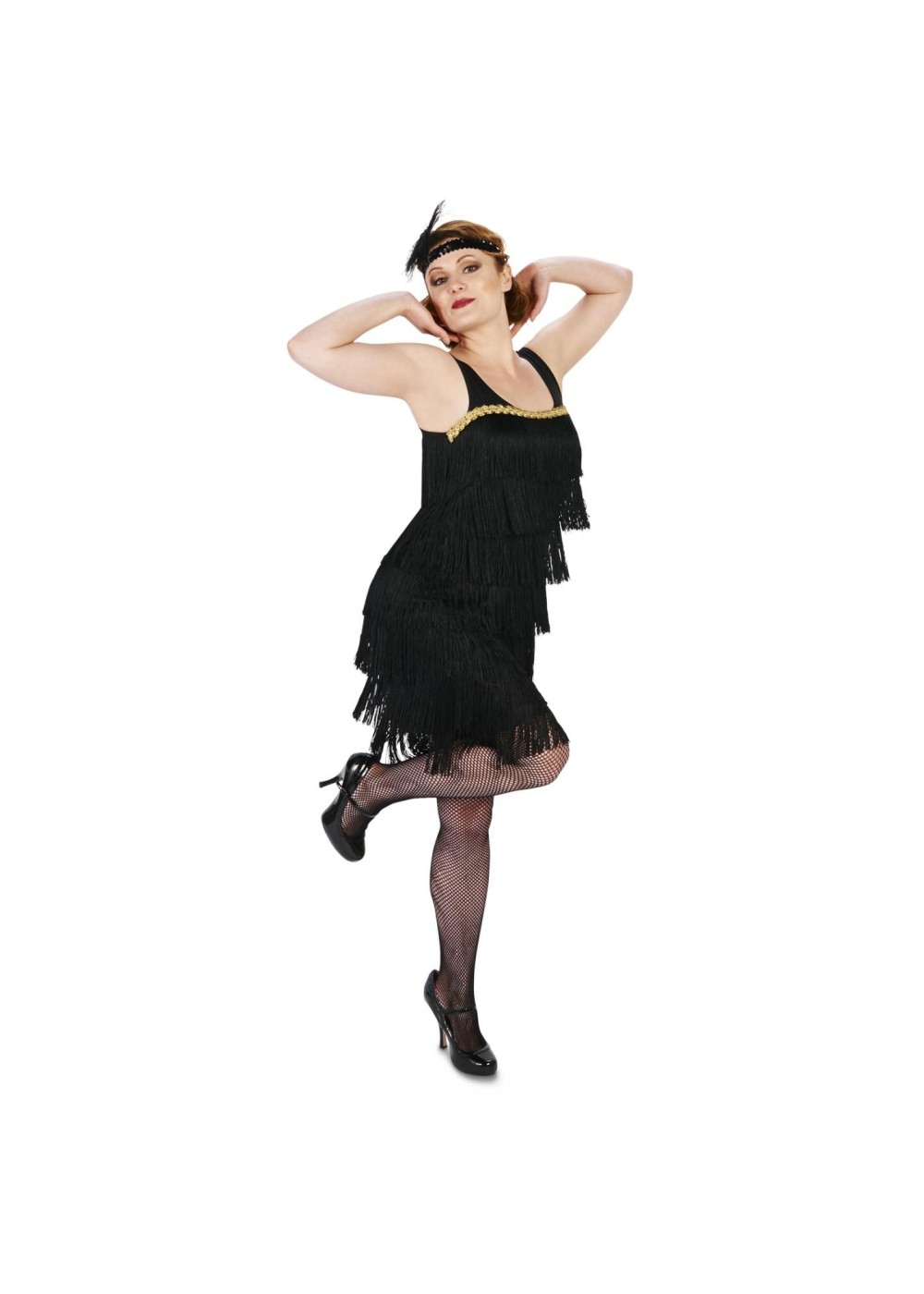Womens Black Jazzy Flapper Dress