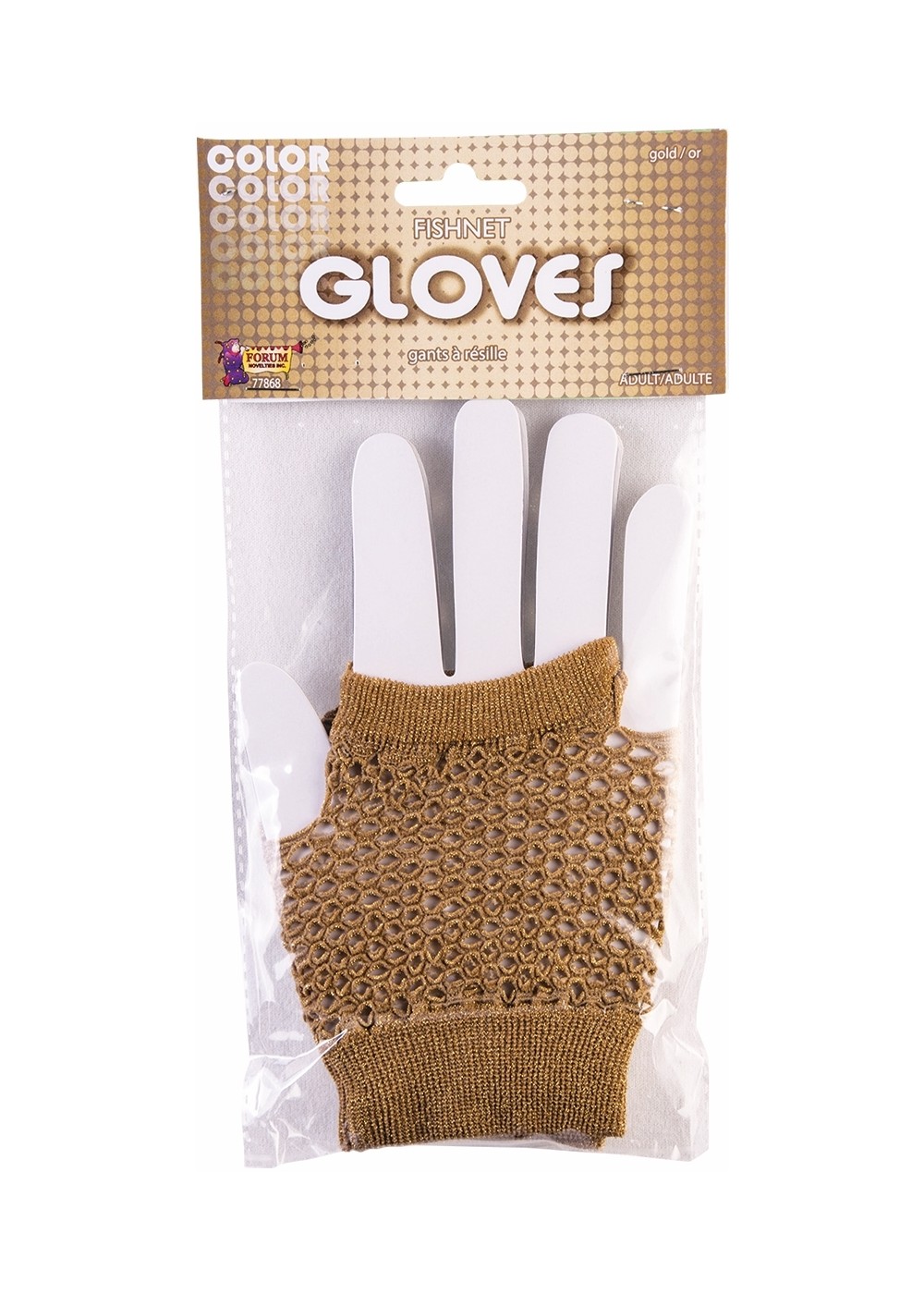 Womens Golden Fishnet Gloves