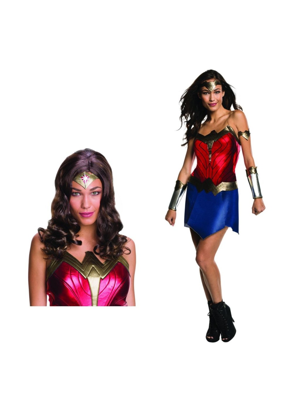 Wonder Woman Women Costume And Wig Set