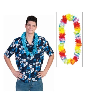 Tropical Hibiscus Flower Print Shirt and Lei