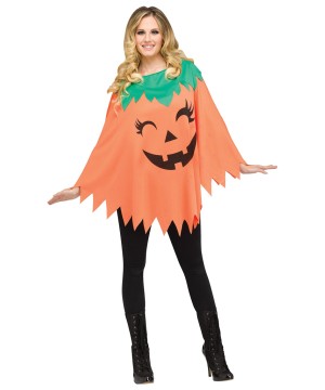 Pumpkin Womens Poncho