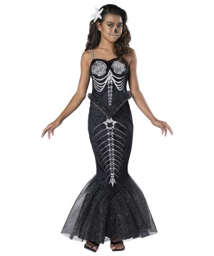 Skeleton Mermaid Tween Costume