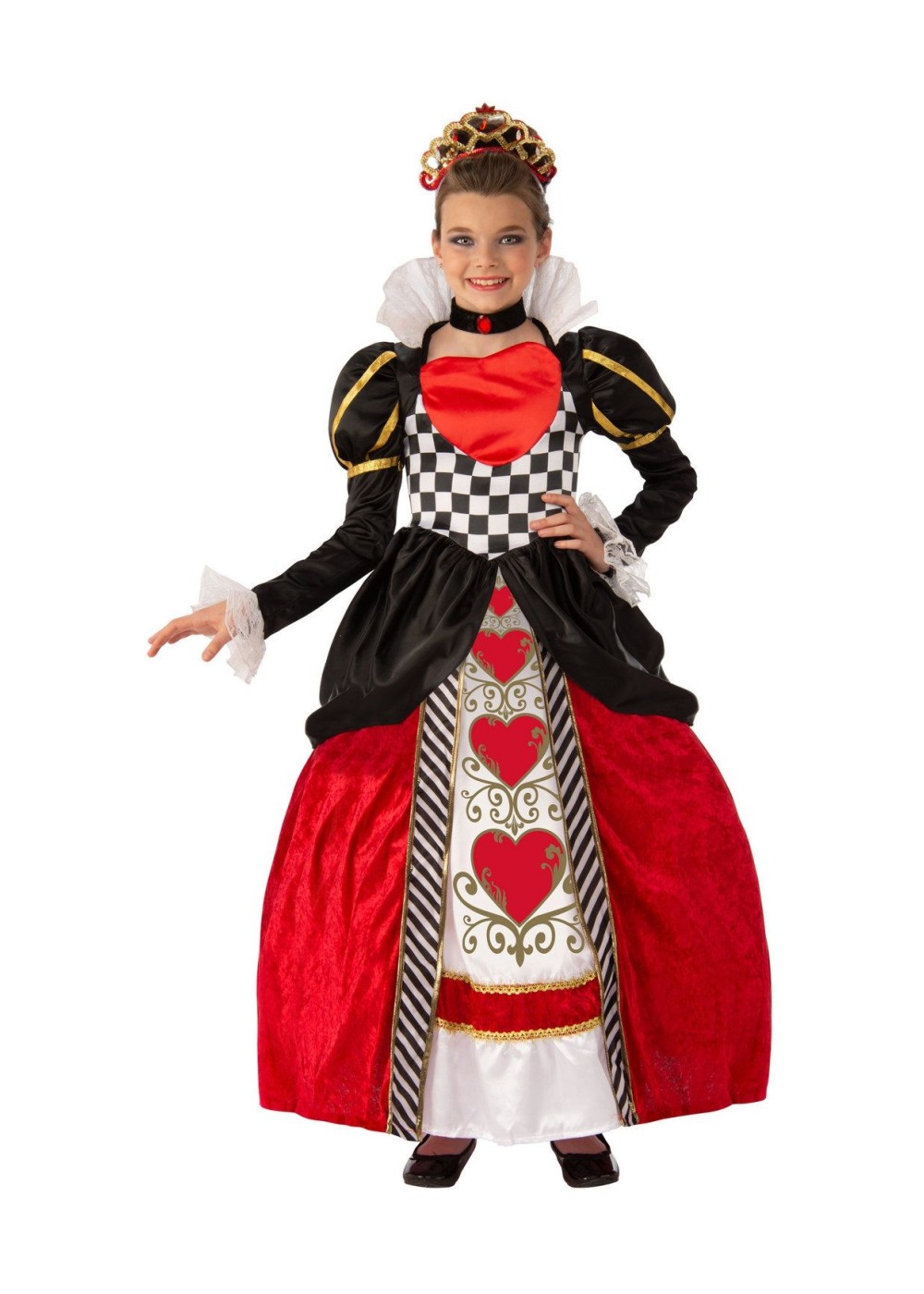 Alice in Wonderland Girls Queen of Hearts Costume - Medieval Costumes