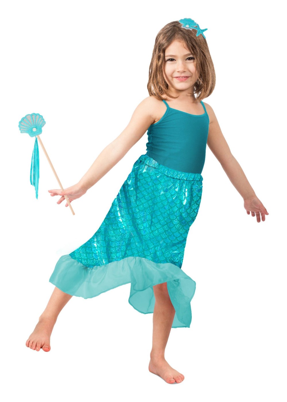 Kids Girls Blue Mermaid Costume