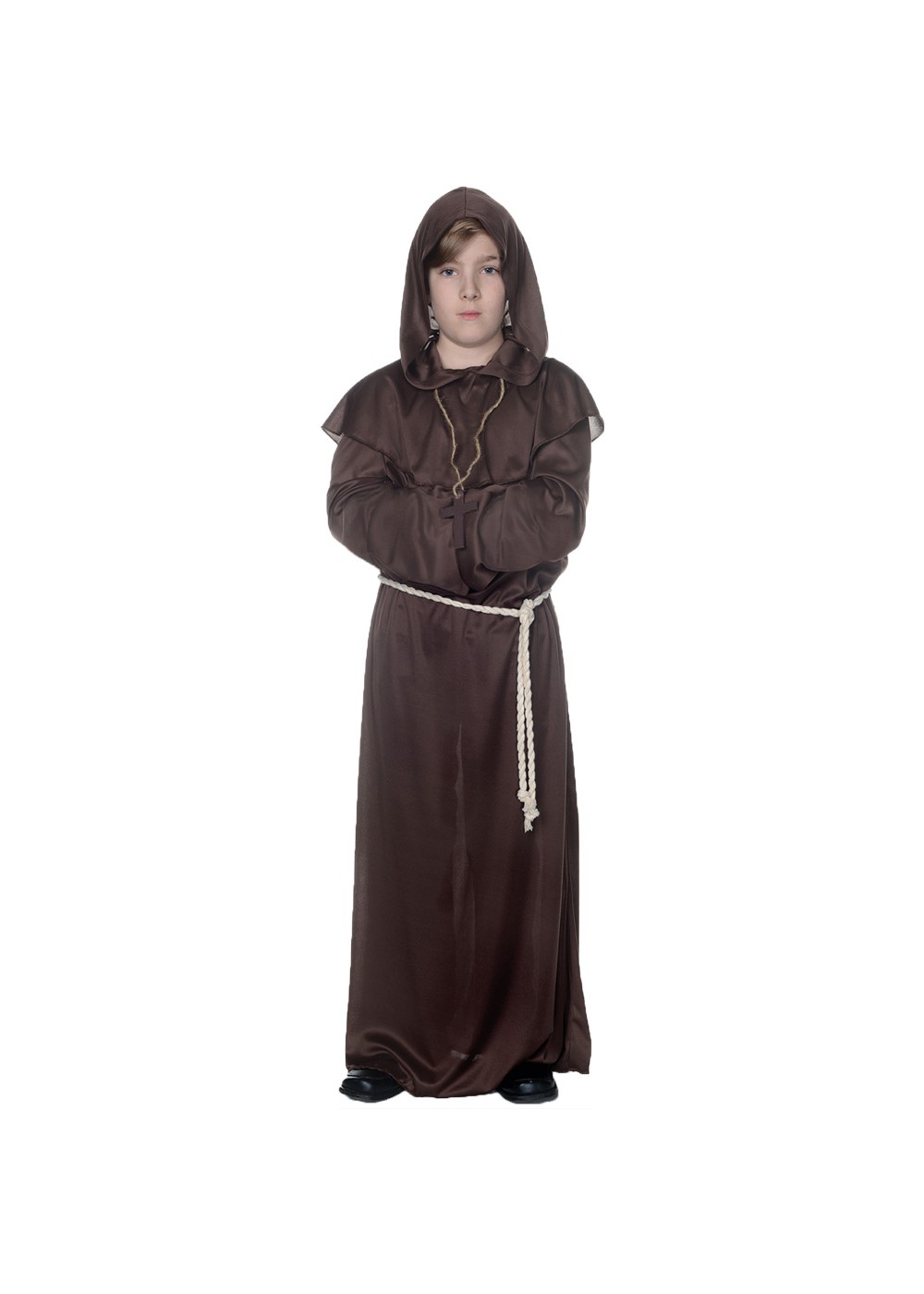 CHILDREN MEDIEVAL MONK BROWN COSTUME HALLOWEEN PARTY OUTFIT WEEK DAY FANCY DRESS 