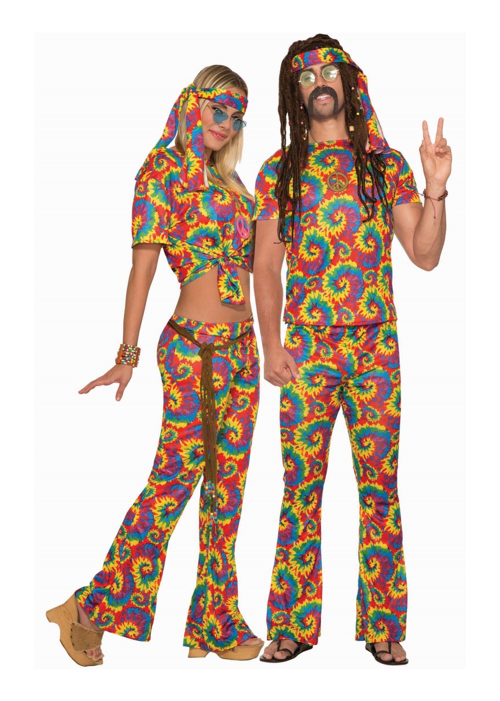 Couple Of Tie Dye Hippies Costume