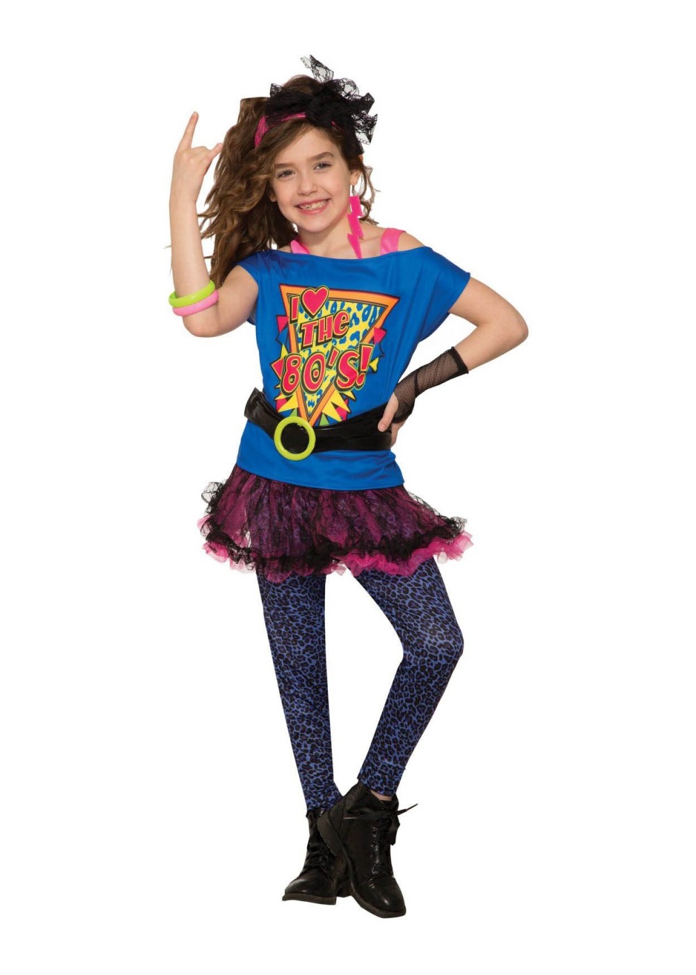 Girls Electric 80s Costume - Accessories