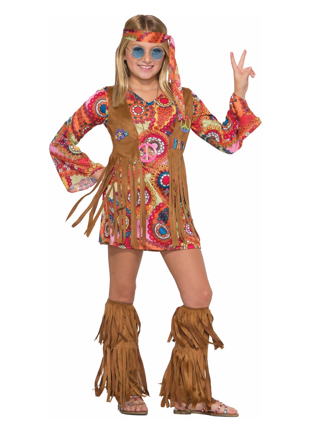 Kids Girls Far Out Hippie Costume